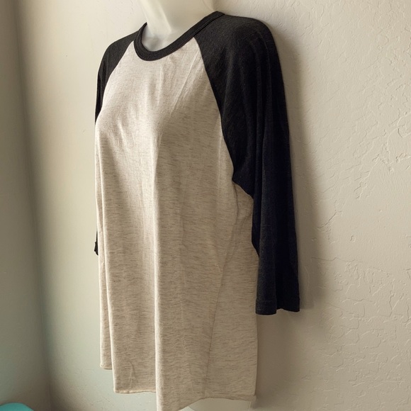 American Apparel M baseball jersey tee cream/gray - Picture 2 of 8